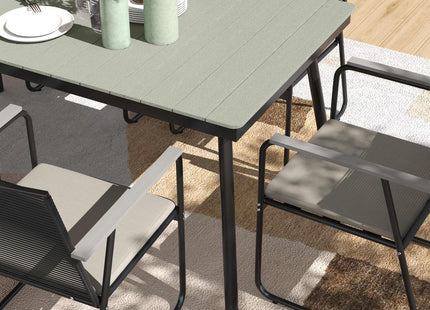 Outsunny 6 Seater Garden Dining Set with Cushions Rattan Backrest