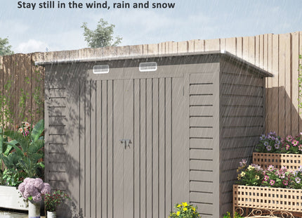 Outsunny 8 x 4FT Metal Garden Storage Shed with Double Doors, Light Grey