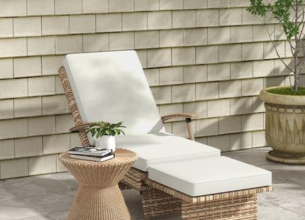 Outsunny Foldable Rattan Garden Recliner Chair w/ Cushion, Footrest