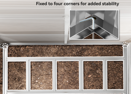 Outsunny 5 x 9ft Galvanised Metal Garden Shed with Foundation Kit, Brown