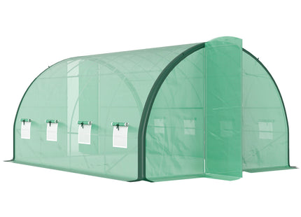 Outsunny Tunnel Greenhouse Upgraded Structure, Hinged Doors, 4 x 3(m)