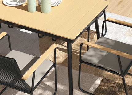 Outsunny 6 Seater Garden Dining Set with Cushions Rattan Backrest
