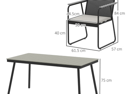 Outsunny 6 Seater Garden Dining Set with Cushions Rattan Backrest