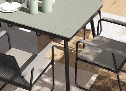 Outsunny 6 Seater Garden Dining Set with Cushions Rattan Backrest