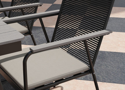 Outsunny 6 Seater Garden Dining Set with Cushions Rattan Backrest