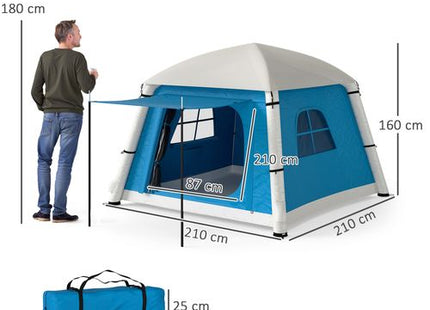 Outsunny Inflatable Camping Tent, Easy Setup 2 Man Tent
