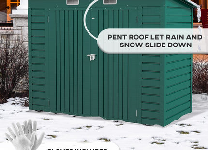 Outsunny 8x4FT Metal Garden Shed w/ Double Doors & 2 Vents - Durable Storage for Gardening Tools