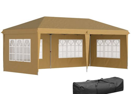 Outsunny 3 x 6m Heavy Duty Gazebo Marquee Party Tent with Storage Bag Khaki