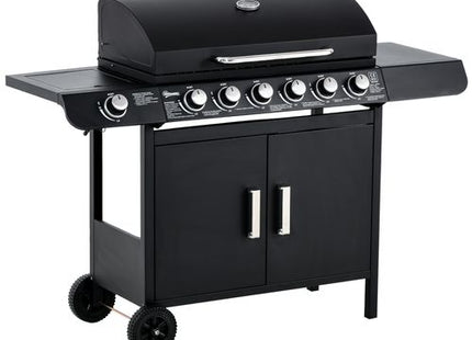 Outsunny 6+1 Burner Gas BBQ Grill Garden Barbecue with Wheels, Cabinet