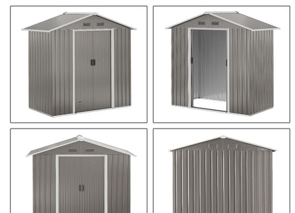 Outsunny 6.5x3.5ft Metal Garden Shed for Garden and Outdoor Storage, Grey
