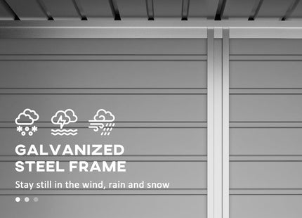 Outsunny 8x4FT Metal Garden Shed w/ Double Doors & 2 Vents - Durable Storage for Gardening Tools