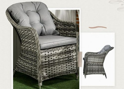 Outsunny 7 Pieces Rattan Dining Sets w/ Tempered Glass Umbrella Hole Table