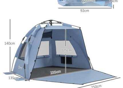 Outsunny Pop Up Beach Tent for 2-3 Person with Carry Bag, UPF15+