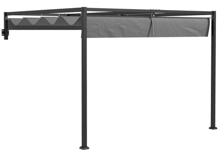 Ultimate Outdoor Retreat: Outsunny 3x4m Wall Mounted Pergola w/ Retractable Sun Shade Canopy. Sturdy, spacious, & customizable.