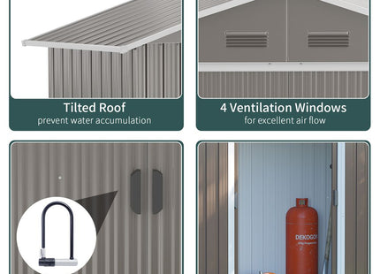 Outsunny 6.5x3.5ft Metal Garden Shed for Garden and Outdoor Storage, Grey