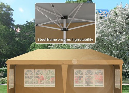 Outsunny 3 x 6m Heavy Duty Gazebo Marquee Party Tent with Storage Bag Khaki