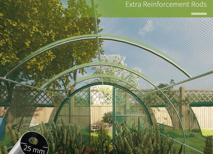 Outsunny Tunnel Greenhouse, Upgraded Structure, Hinged Doors, 6 x 3(m), Green