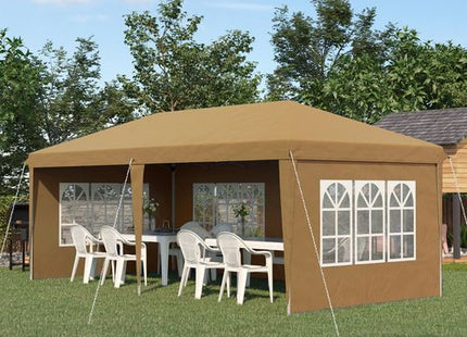 Outsunny 3 x 6m Heavy Duty Gazebo Marquee Party Tent with Storage Bag Khaki